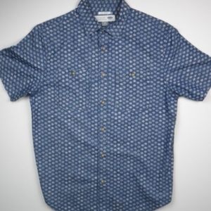 Old Navy Blue Medium Slim Fit Short Sleeve Shirt